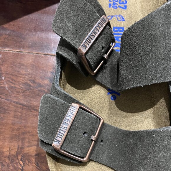 NWT Birkenstock Arizona Suede Leather Sandals - Mocha - Size 6 - Picture 3 of 6